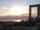 The ancient Portara at twilight on Naxos in Greece