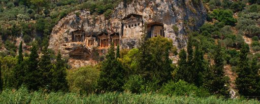 Ancient tombs at Kaunos in Turkey