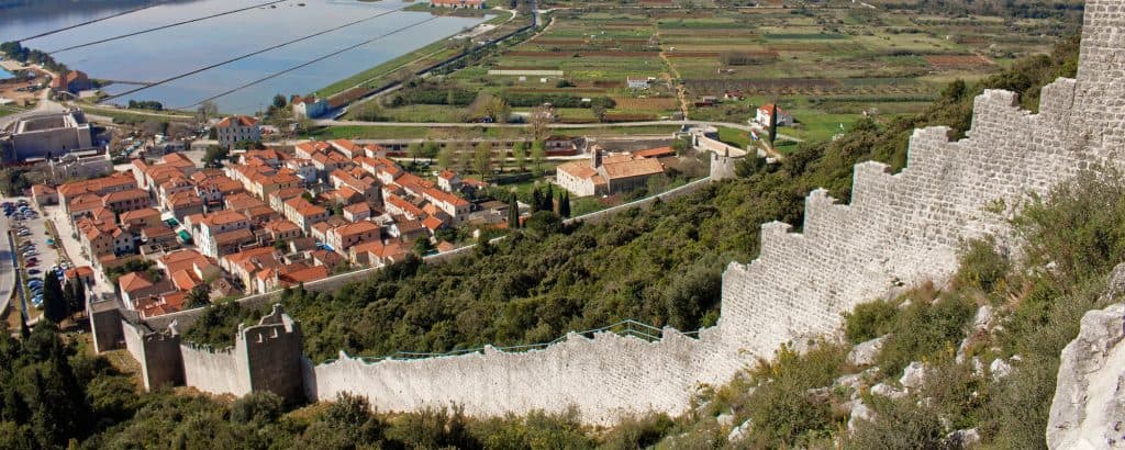 Fortification walls of Ston in Croatia