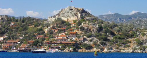 The ancient site of Simena modern Kale on the Lycian Way