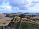 View of Cuddy's Crags just west of Housesteads, near Milecastle 37 on Hadrian's Wall in England