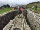 Roman latrines at the fort of Housesteads on Hadrian's Wall in England