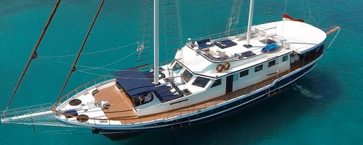 Aerial view of the Croatian gulet Aurum