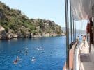 Swimming from a Turkish gulet on the Lycian coast of Turkey