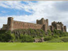 Wide shot of Bamburgh Castle in England