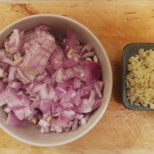 Step 1, again: chop everything. 