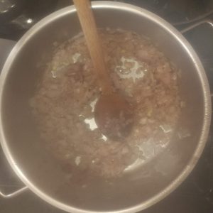 Step 2: fry the onion.