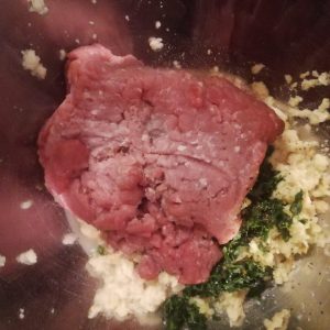 Step 4: the polpette ingredients before kneading...