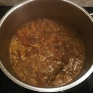 Step 5, near the end: liquid is reducing. 