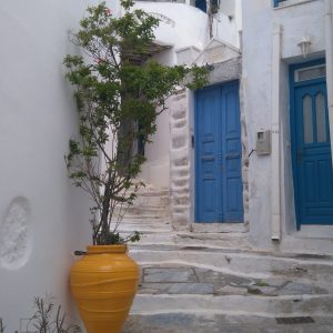 Blue and white are not the only colours in Amorgos Chora!