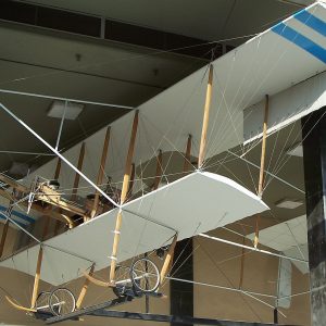 A replica of the Daedalus, the first warplane used by the Greek Army, during the Balkans Wars (1912). Athens War Museum. Image by Badseed [CC BY-SA 3.0 (http://creativecommons.org/licenses/by-sa/3.0/)], from Wikimedia Commons.