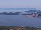 The islands of KorÄŤula and Mljet in Croatia as seen from the road linking Nakovana with the coast
