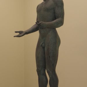 The Piraeus Apollo, a rare example of a fully-preserved over-life-sized bronze statue from the Archaic era, c. 530 BC, Piraeus Archaeological Museum.