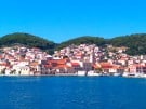 The town of Pučišća on the island of Brač in Croatia as seen from the sea