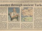 Article in the UK Times newspaper about Peter Sommer's 2000 mile walk across Turkey retracing the route of Alexander the Great