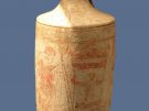 an ancient white-ground lekythos trom a grave in the Amphipolis cemetery in Greece