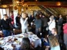 group having a meal in a taverna in Crete