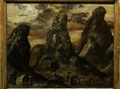 Mt Sinai and the Monastery of Saint Catherine painting by El Greco in the Historical Museum of Crete, Heraklion