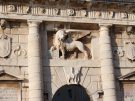 Close up of the lion, symbol of Venice, in the lion gate at Zadar in Croatia