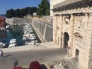 Top side shot of the Venetian lion gate of Zadar in Croatia