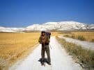 Peter Sommer, high up on the Anatolian Plateau, on the way to Gordion during his 2000 mile walk retracing the route of Alexander the Great across Turkey