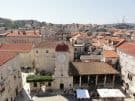 View from the cathedral tower across the Old Town and main square of Trogir in Croatia