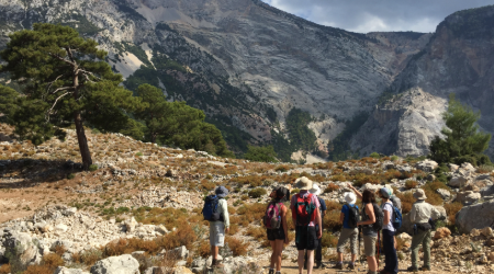 Group walking the Lycian Way, Turkey