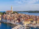 View of the old town and harbour of medieval Rovinj in Istria, Croatia