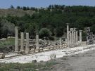 The monumental colonnade leading to the city gate at Stratonikeia in Turkey