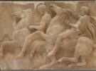 Horse-mounted Athenians participating in the Panathenaic procession on the Parthenon Frieze