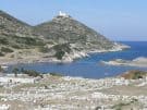 The Northern (military) harbour of Knidos, in Turkey, with the agora in the foreground and the Cape Krio lighthouse behind