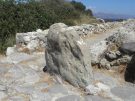 The potential sacred rock outside the palace in ancient Gournia on Crete in Greece