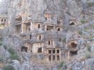A whole series of rock-cut tombs at Myra in Turkey