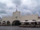 The Italian-designed food market in the main town square in Kos town in Greece