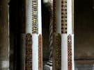 An example of the wonderful mosaic-inlaid pillars in the cloister