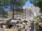 The terrace wall below the sanctuary of Athena at Priene in Turkey