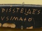 An ostrakon with the name of Aristeides, son of Lysimachos, successfully ostracised in 482 BC.