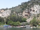 The celebrated 4th century BC Temple Tombs, seen across the Dalyan River.