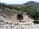 The 4th or 3rd century BC theatre at Kaunos, with spendid views across the Lower Acropolis and Dalyan Delta.
