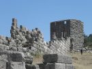 The walls and towers of Messene, in the Peloponnese in Greece