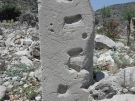 Base for multiple bronze(?) statues from the sanctuary of Apollo near Loryma fortress, with the cuttings for the statues' feet clearly visible.