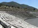 Detail of the stadium and adjacent colonnade at Messene in Greece