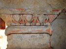 Superbly preserved traces of paint on the side of one of the pilasters in the facade. (Image: Greek Ministry of Culture)