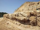 Section of the vast perimtere wall of the Kasta Tumulus, here without the characteristic marble cladding. (Image: Greek Ministry of Culture)