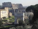 Arch of Titus and the Colosseum in Rome