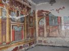 Elaborate wall paintings in a triclinium at the 1st century BC Villa Oplontis on the Amalfi Coast.