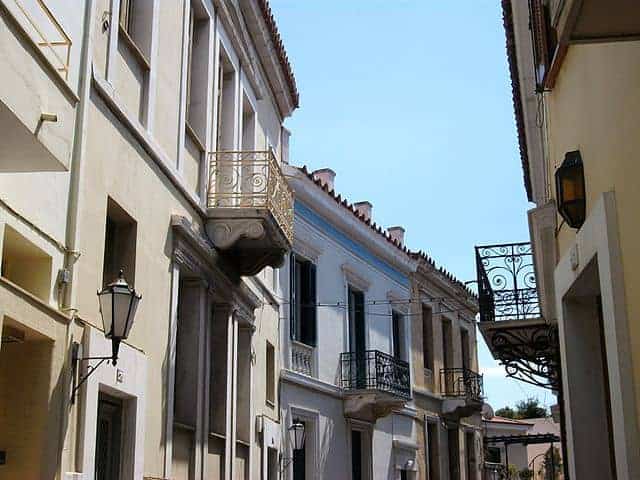 Classic street in the Plaka district of Athens