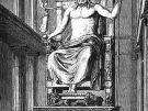 A 19th century engraving of what the statue of Zeus may have looked like, based on the description by Pausanias.