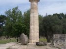 The ruin of the once mighty Temple of Zeus, with one re-erected column.