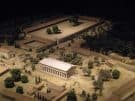 A model of the central area of the great sanctuary of Zeus at Olympia (part of an exhibit in the British Museum a few years ago). The vast Temple of Zeus dominates the site, the workshop of Pheidias is visible on the left edge of the image.